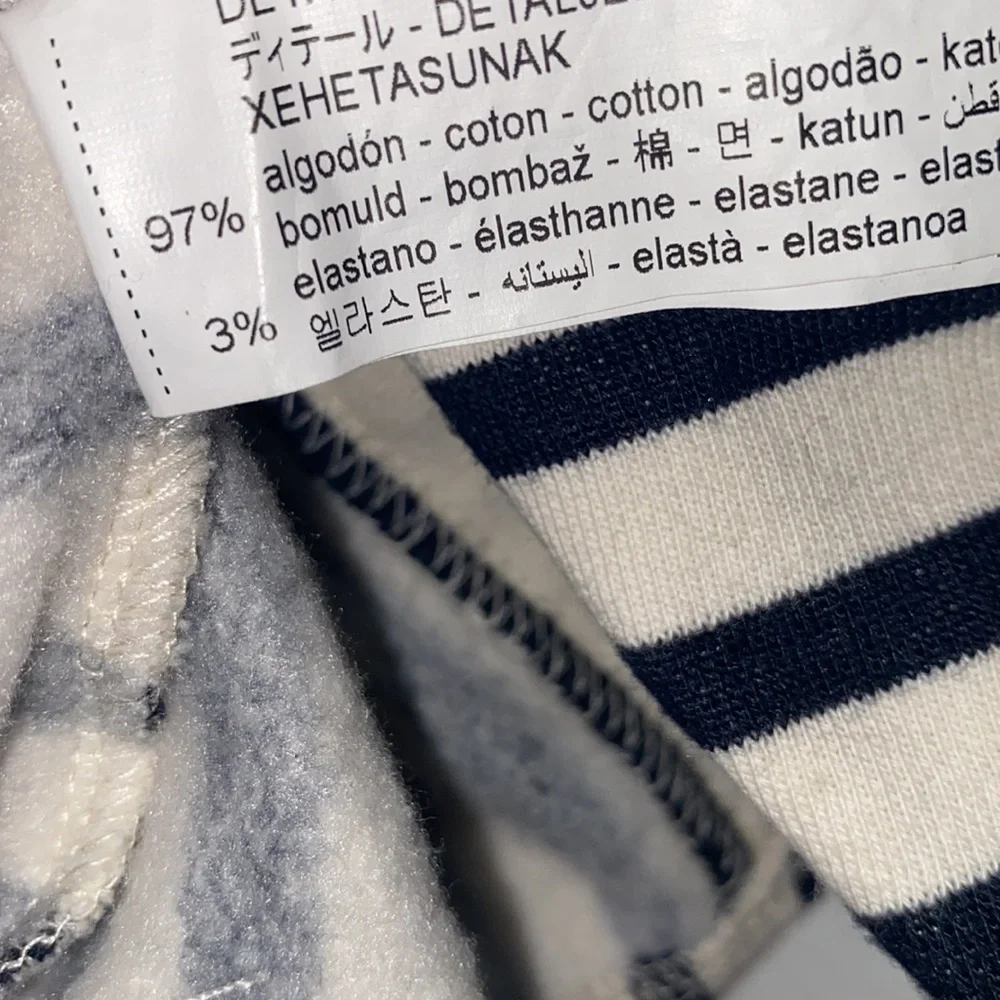 ZARA Striped Half-Zip Sweatshirt – Size L | Cotton Blend Pullover - Picture 3 of 15